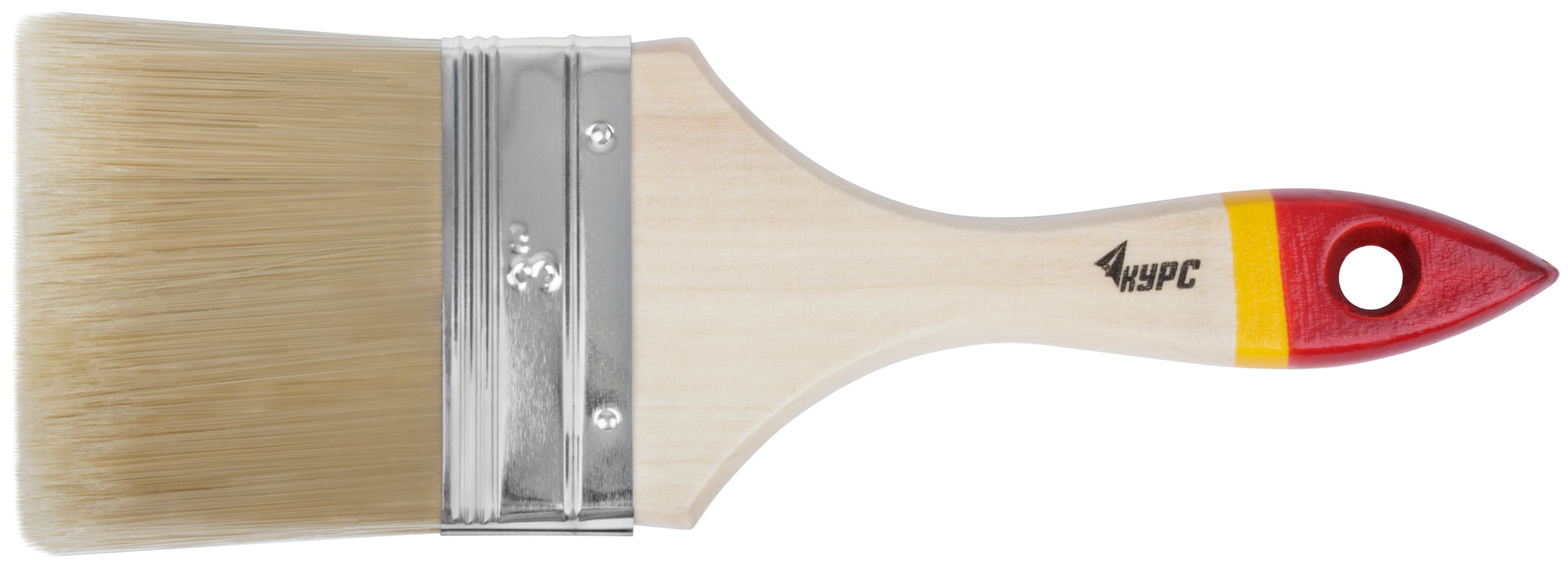 Кисть флейцевая с искусственной щетиной и деревянной ручкой