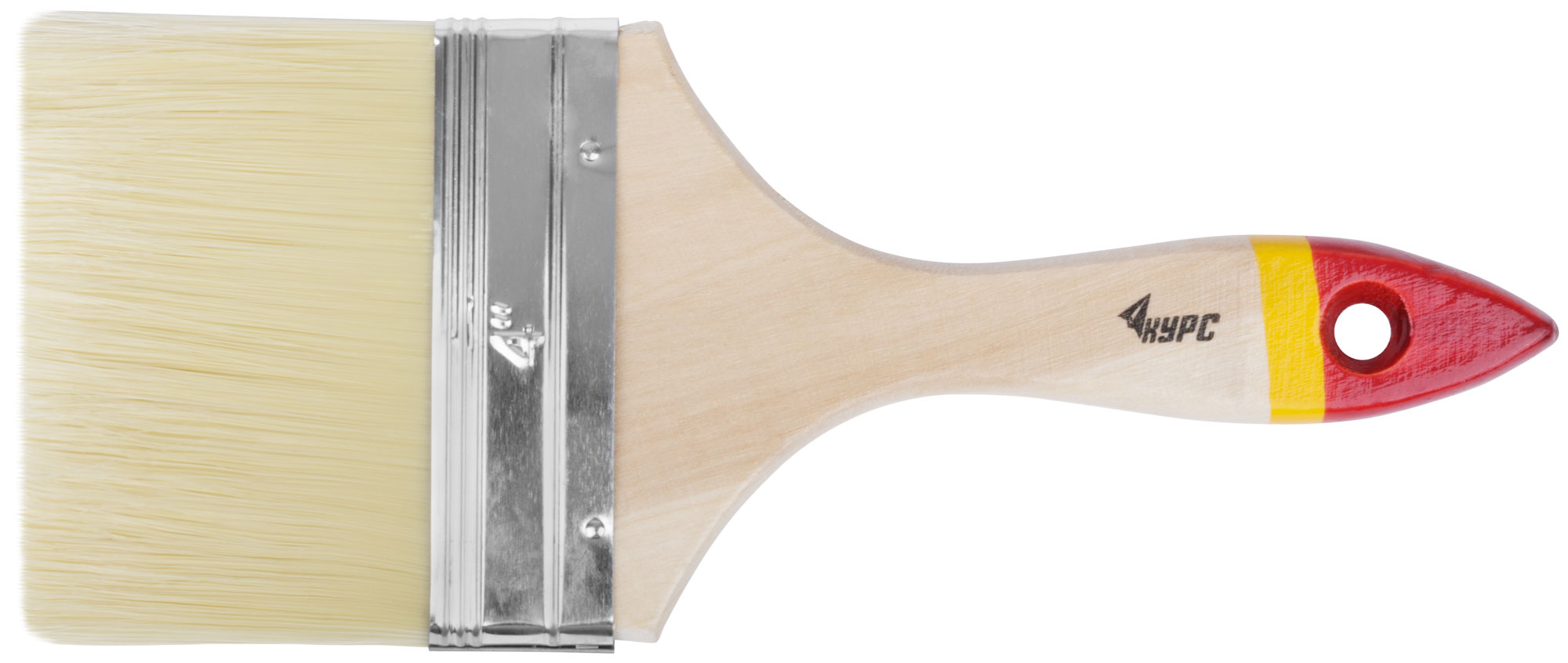 Кисть флейцевая с искусственной щетиной и деревянной ручкой