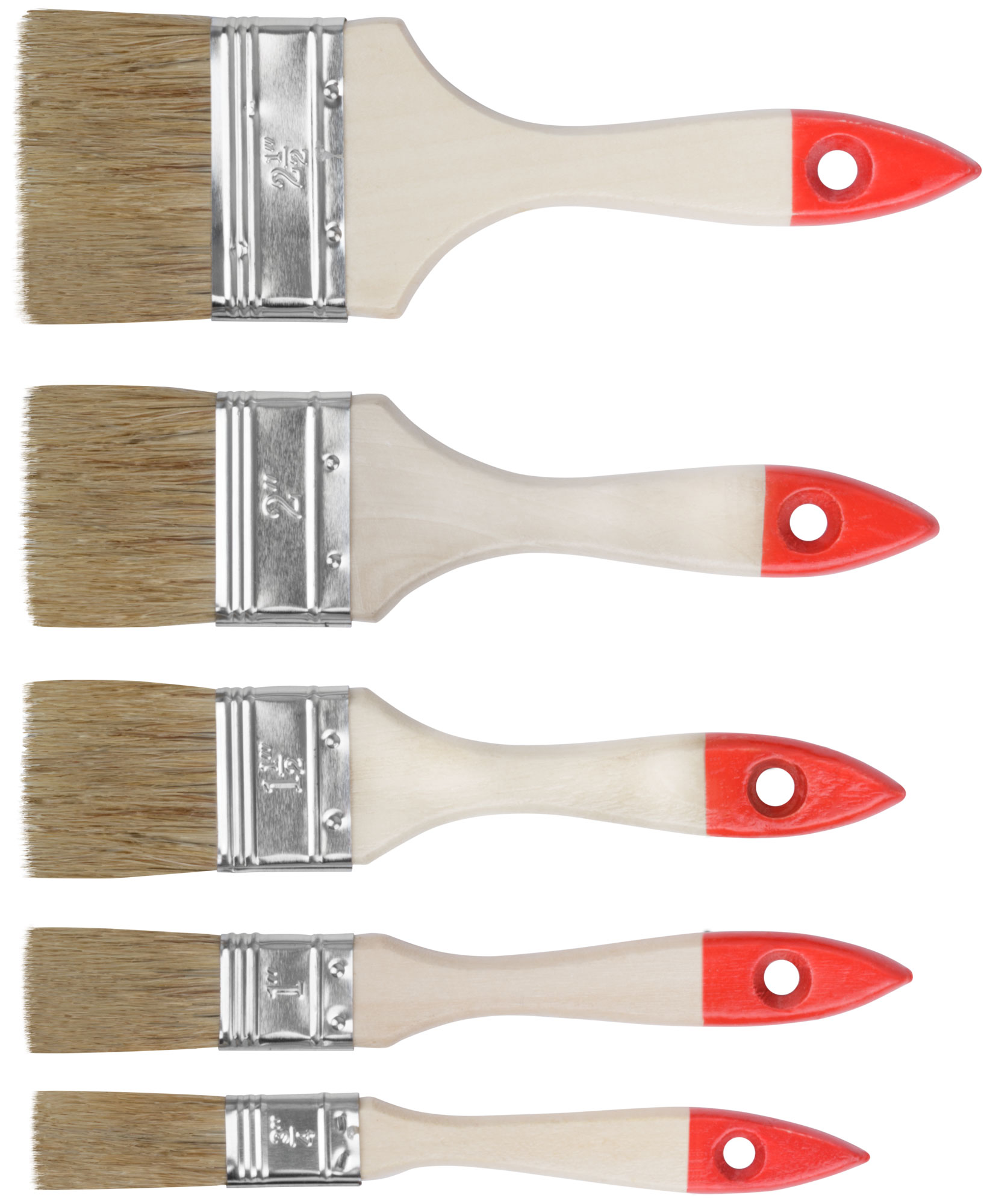 Набор кистей "Оптима" 5 шт. с натуральной щетиной