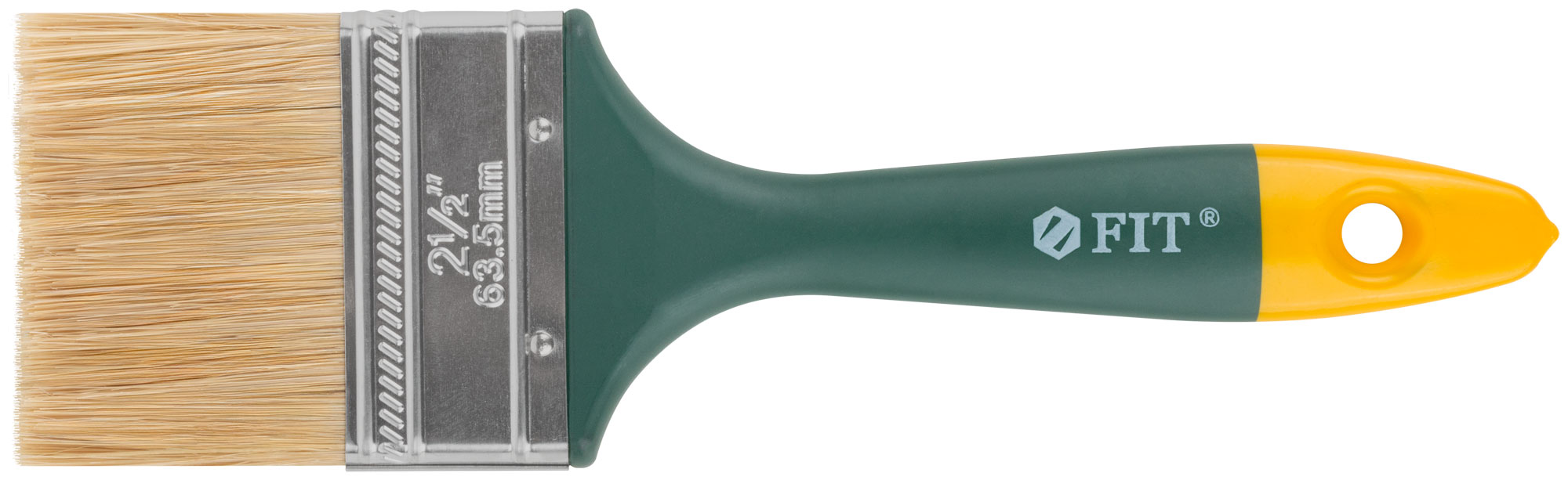 Кисть флейцевая 2,5 дюйма с натуральной щетиной и пластиковой ручкой
