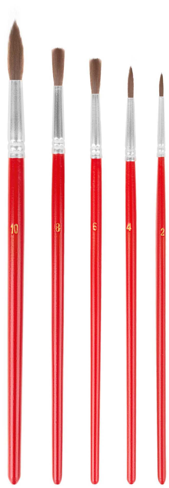 набор круглых кистей FIT с натуральной щетиной 5 шт