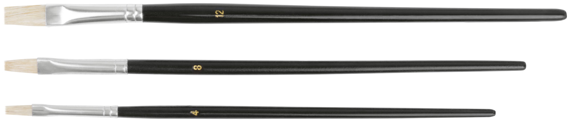 Набор плоских кистей с натуральной щетиной и деревянной ручкой FIT