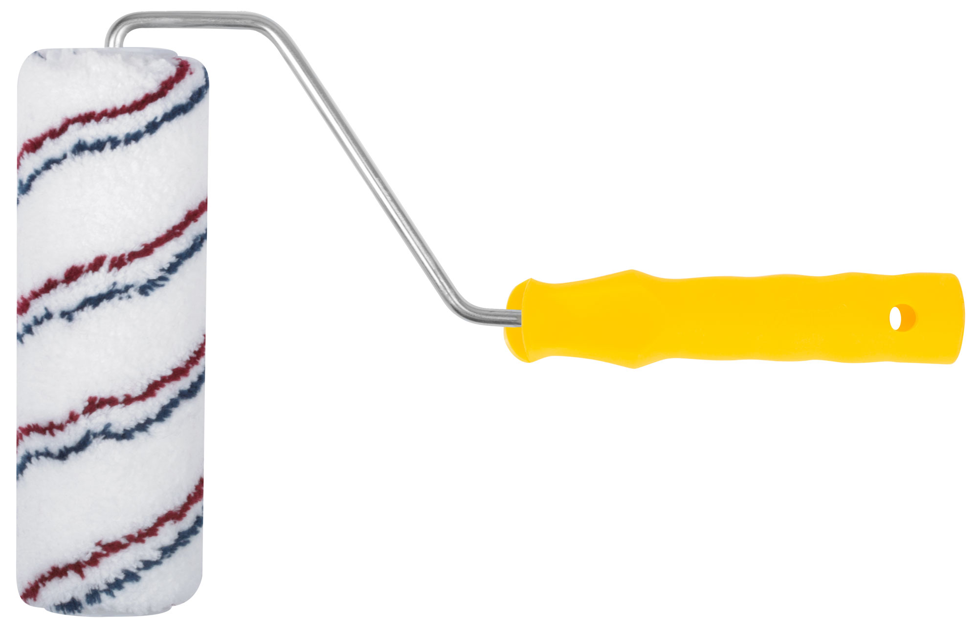Валик микроволокно белый с красной и синей полосками 180 мм