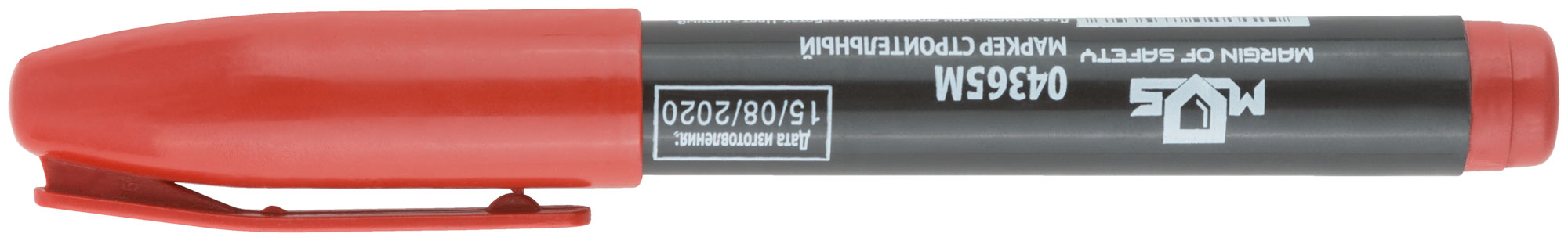 Красный перманентный строительный маркер MOS 04365М