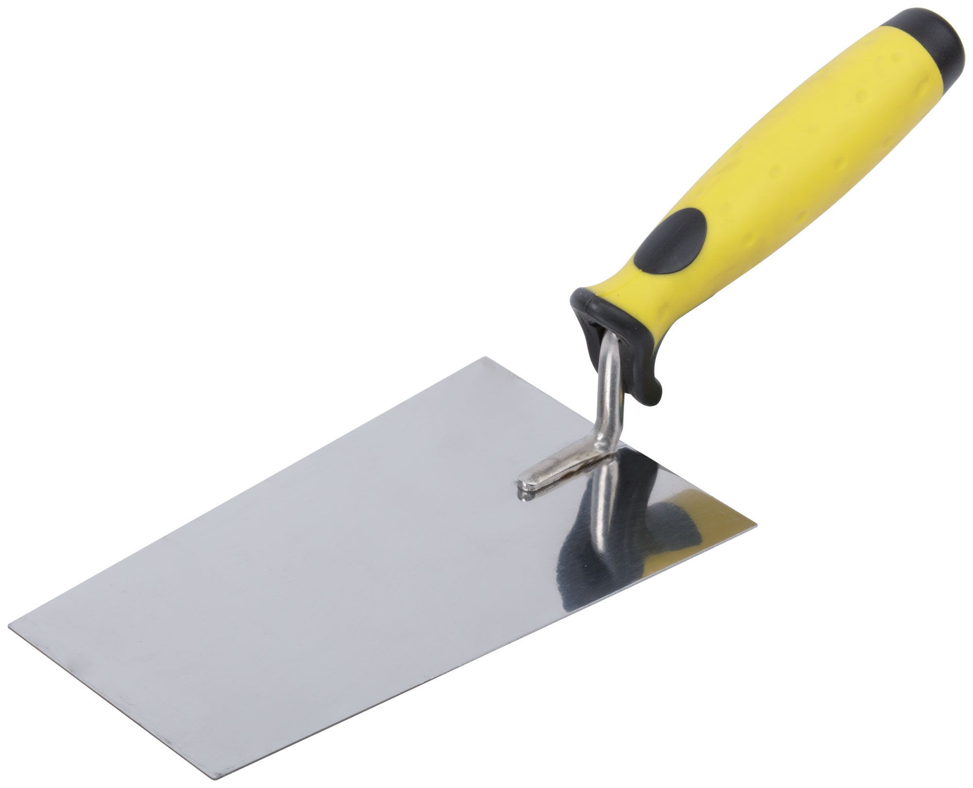 Мастерок нержавеющий FIT 180 мм с мягкой ручкой, трапеция