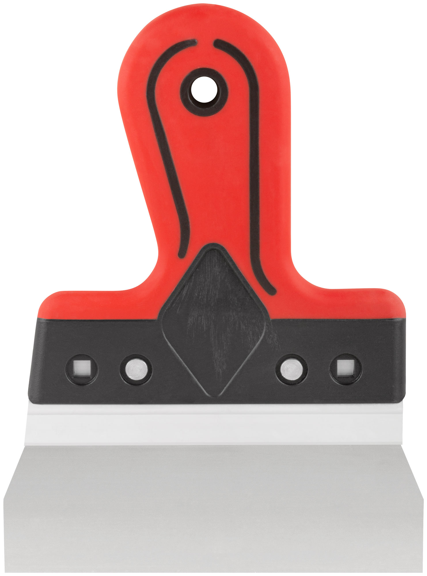 Шпатель фасадный из нержавеющей стали с прорезиненной ручкой КУРС