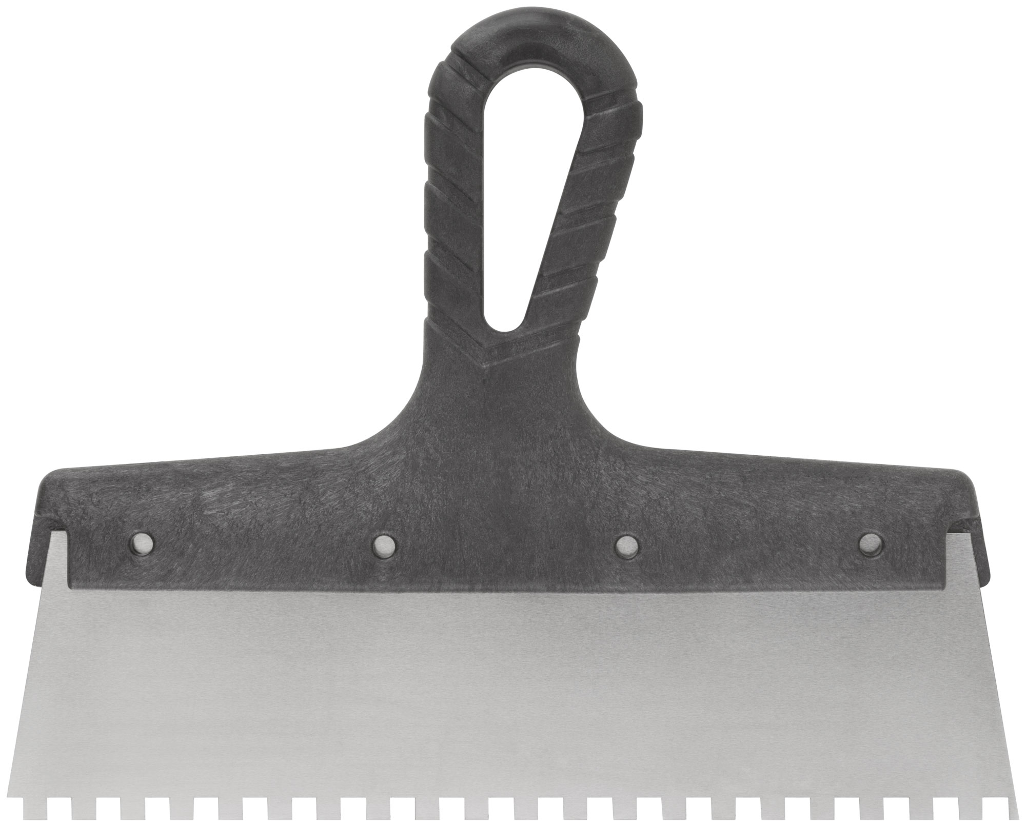 Шпатель фасадный нержавеющий зубчатый 250 мм КУРС