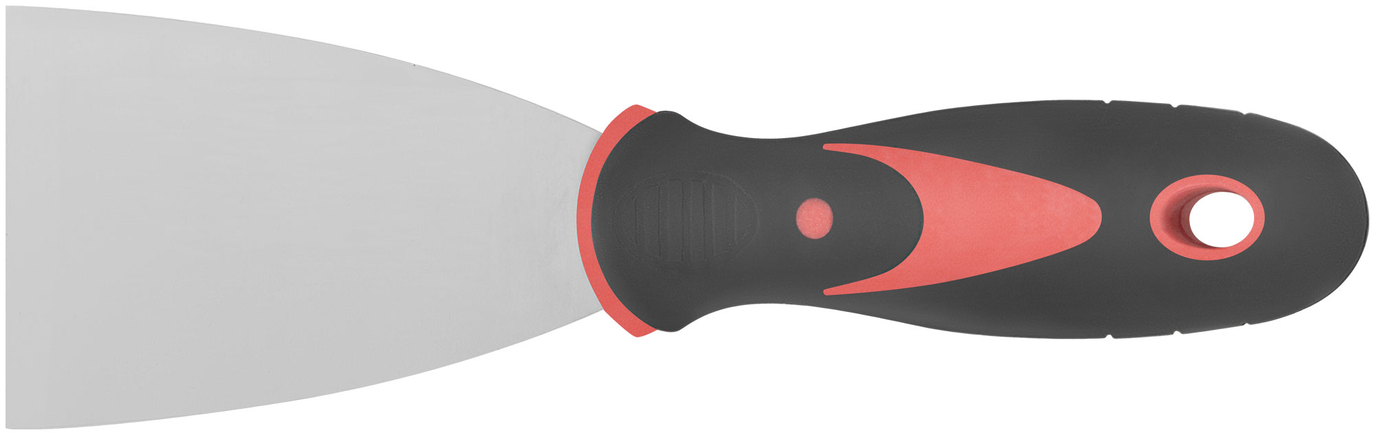 Шпатель 63 мм из нержавеющей стали с прорезиненной ручкой