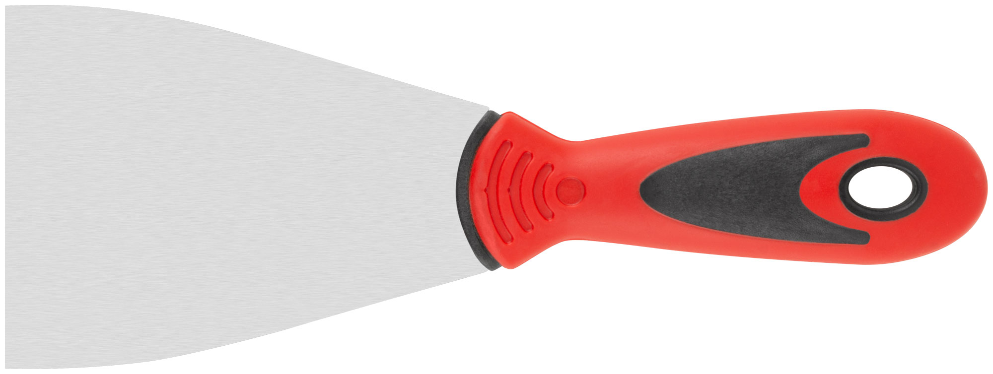 Шпатель из нержавеющей стали с прорезиненной ручкой 80 мм