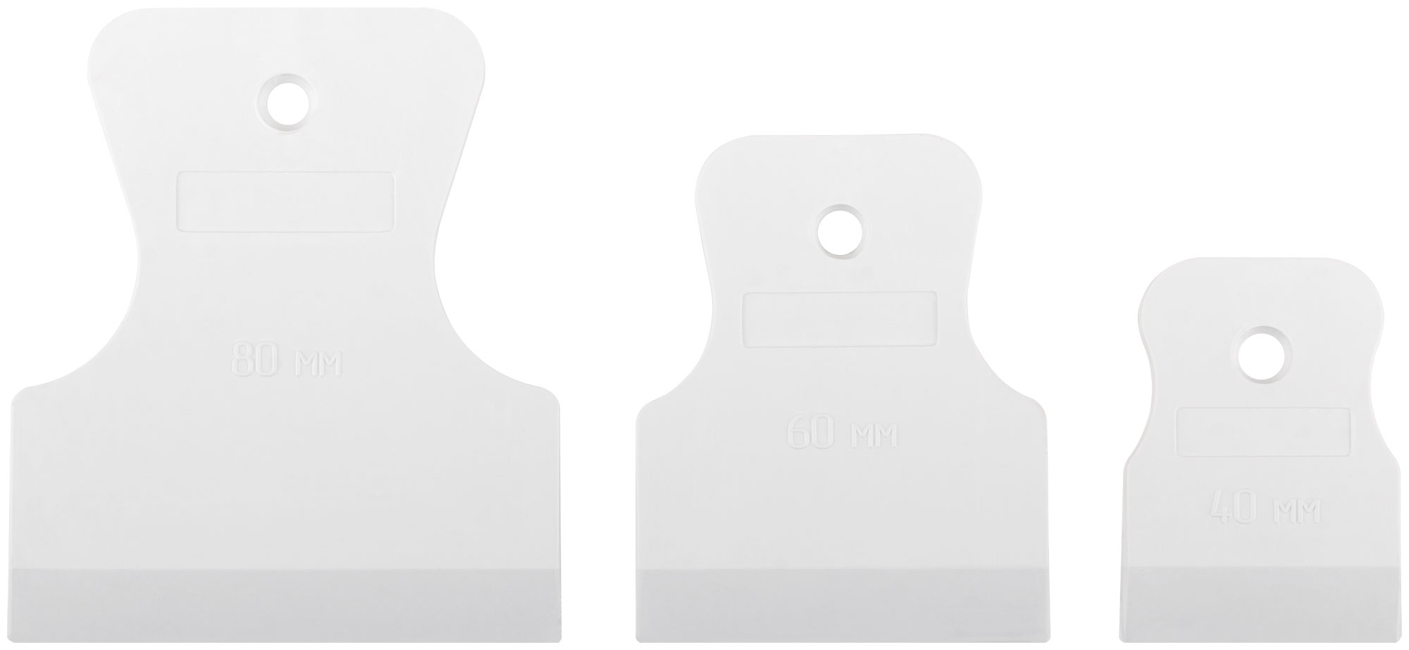 Резиновые шпатели 40/60/80 мм белые для отделочных работ