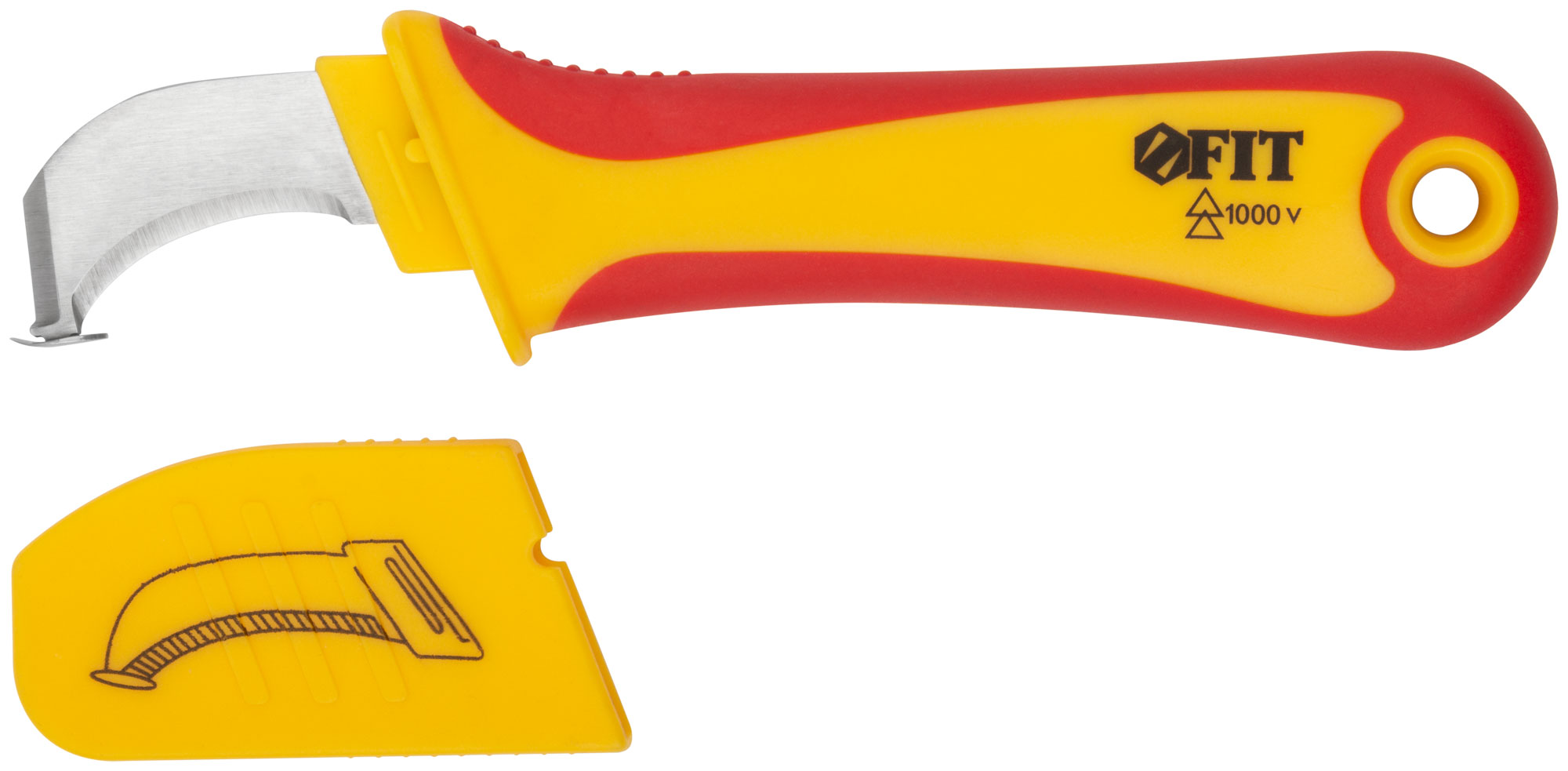 Изолированный нож 1000 В с пяткой и прорезиненной ручкой