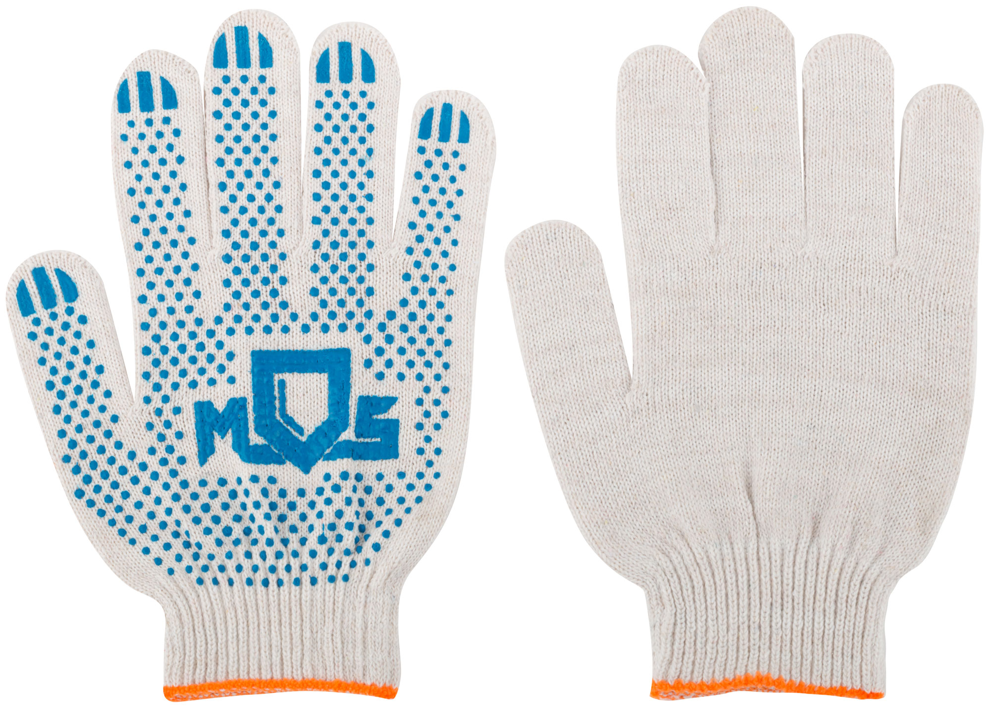 Перчатки вязаные х/б с ПВХ, 4 нити, 10 класс вязки