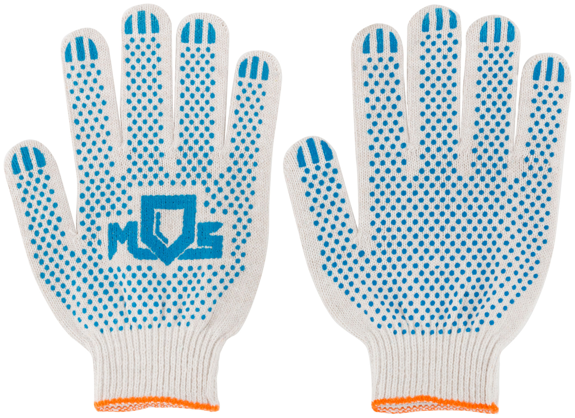 Перчатки вязаные х/б с ПВХ, 10 класс вязки, 2-х сторонние "Люкс"