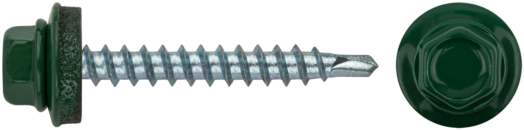 Шурупы кровельные зеленые RAL 6002 4.8 х 38 мм, 100 шт