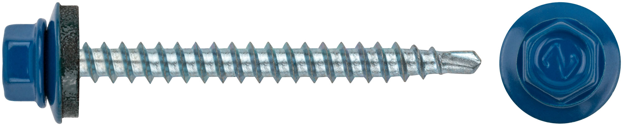 Кровельные шурупы 4.8 х 50 мм синий RAL 5005, 100 шт