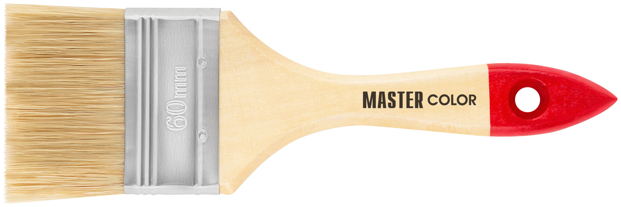 Флейцевая кисть 60 мм с натуральной щетиной и лакированной ручкой