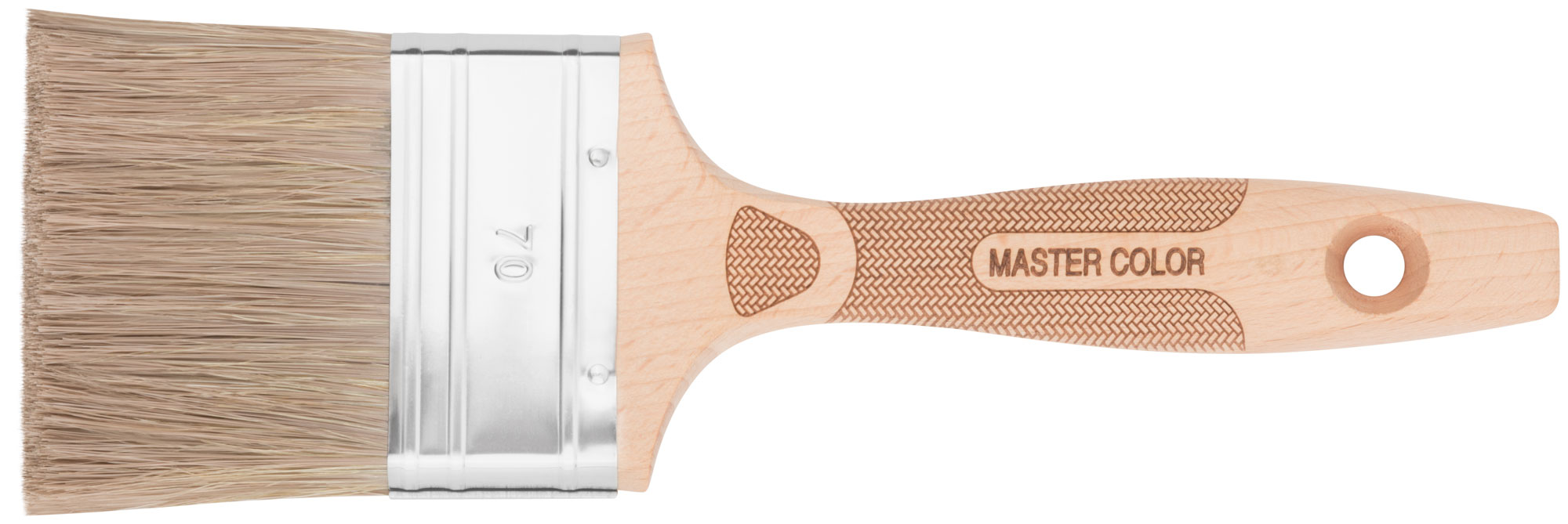 Кисть флейцевая 70 мм с буковой ручкой и нерж. обжимом