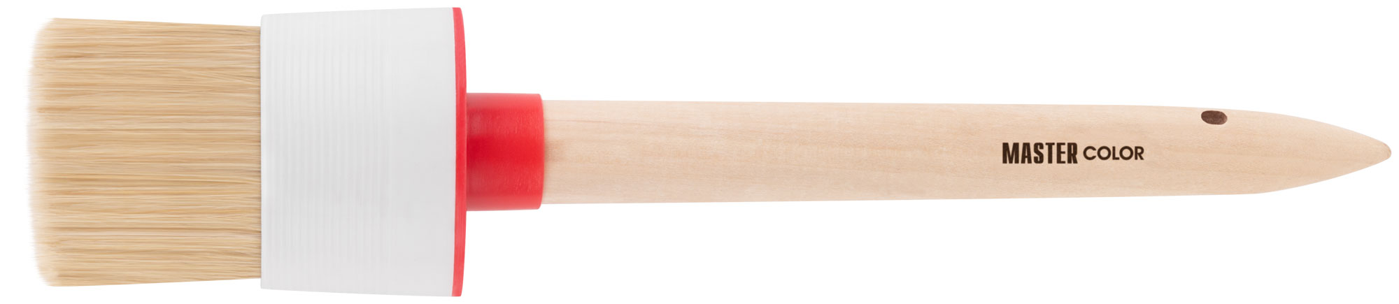 Круглая кисть Ø55 мм с натуральной щетиной и деревянной ручкой