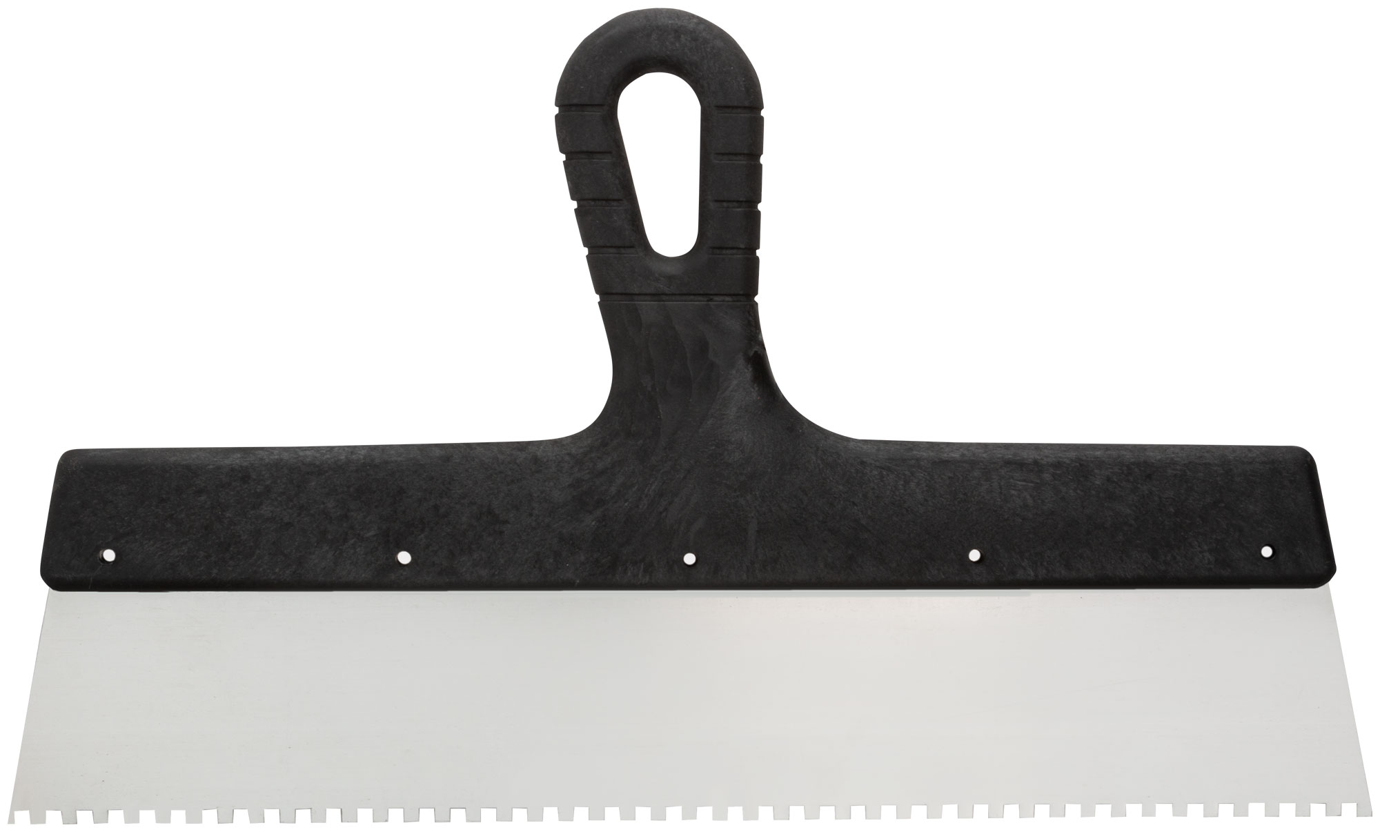 Шпатель зубчатый из нержавеющей стали с пластиковой ручкой 350 мм