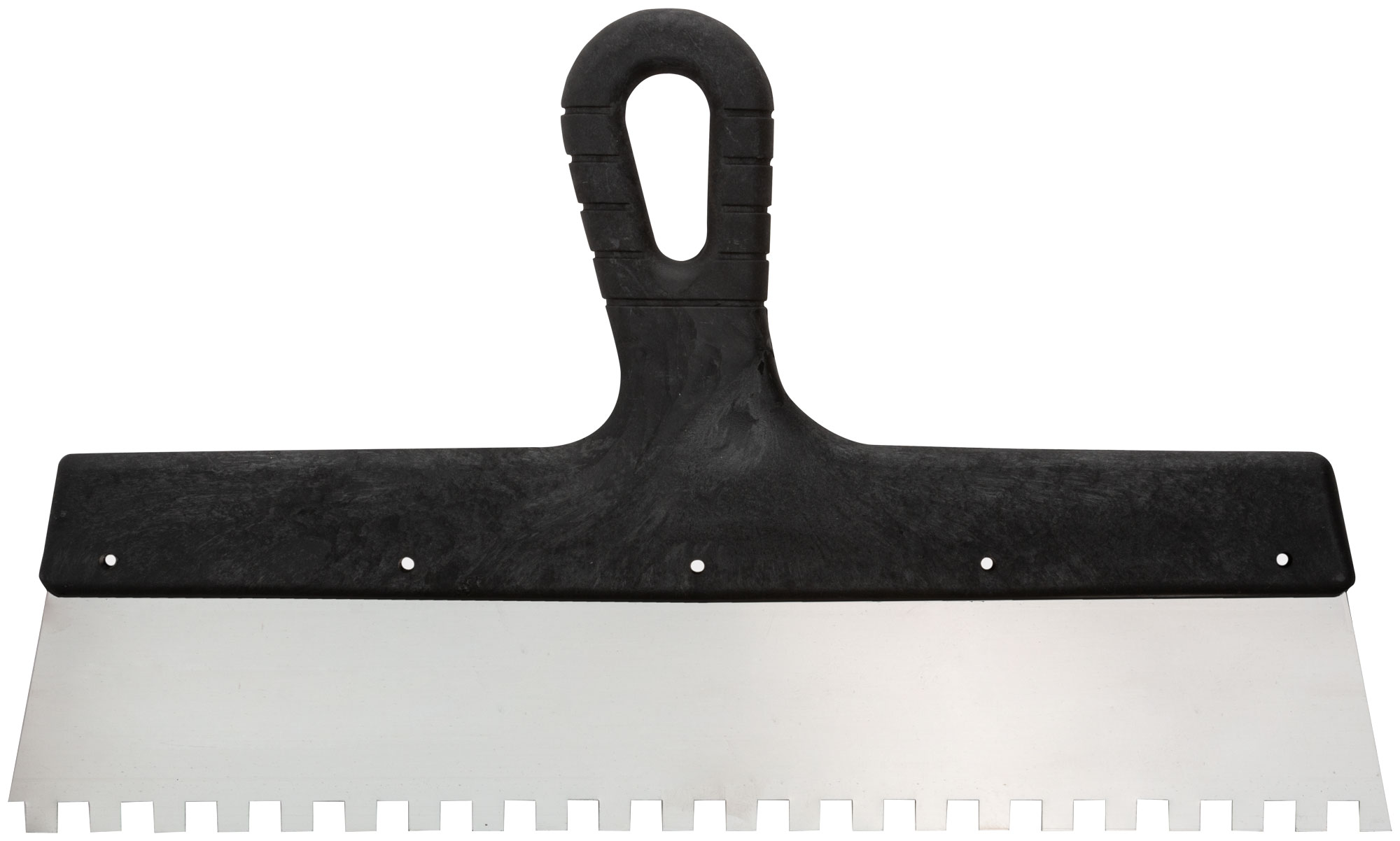 Шпатель зубчатый 8х8 мм из нержавеющей стали с пластиковой ручкой