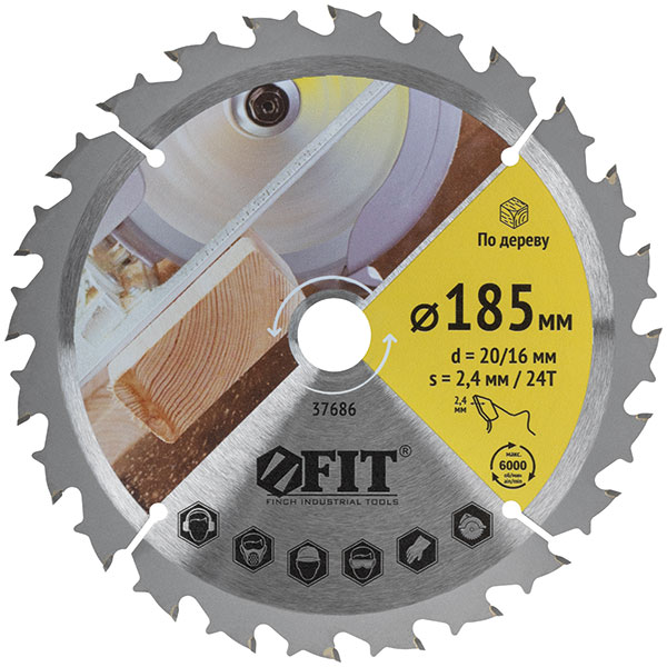 Диск пильный FIT 37698 для дерева