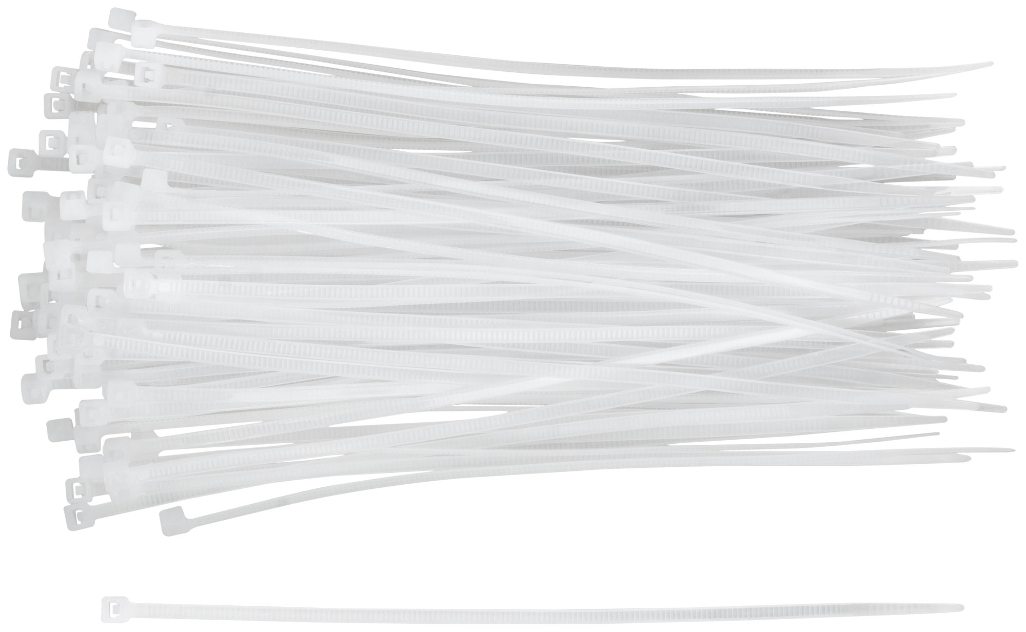 Нейлоновые хомуты FIT белые 150x2,5 мм, 100 шт.