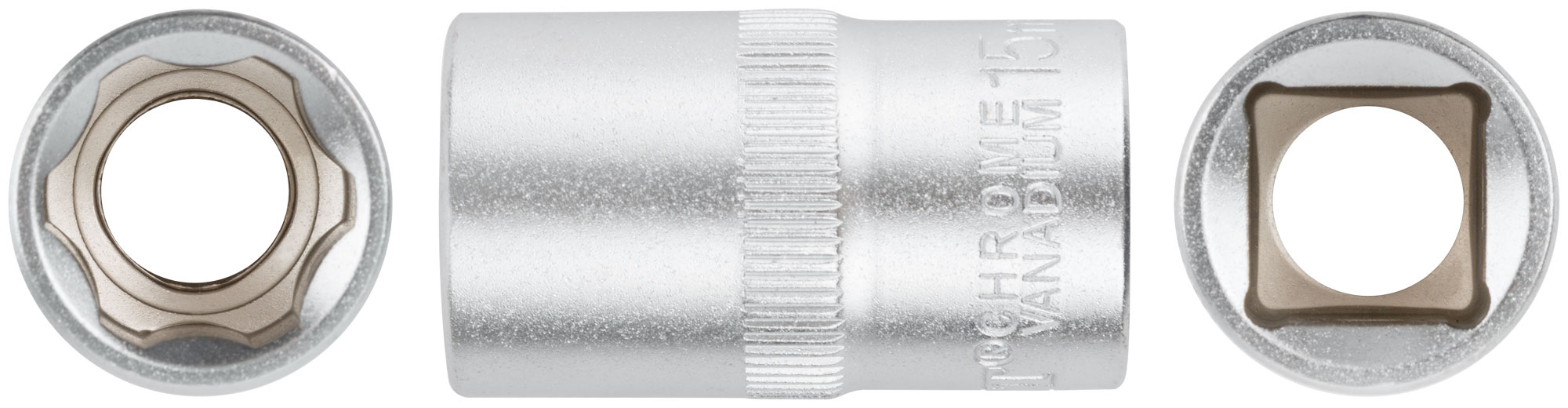 Головка 6-гранная CrV 1/2" 15 мм FIT