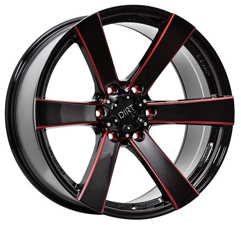 Диски Statusfälgar D91 Glossblack Red stripe