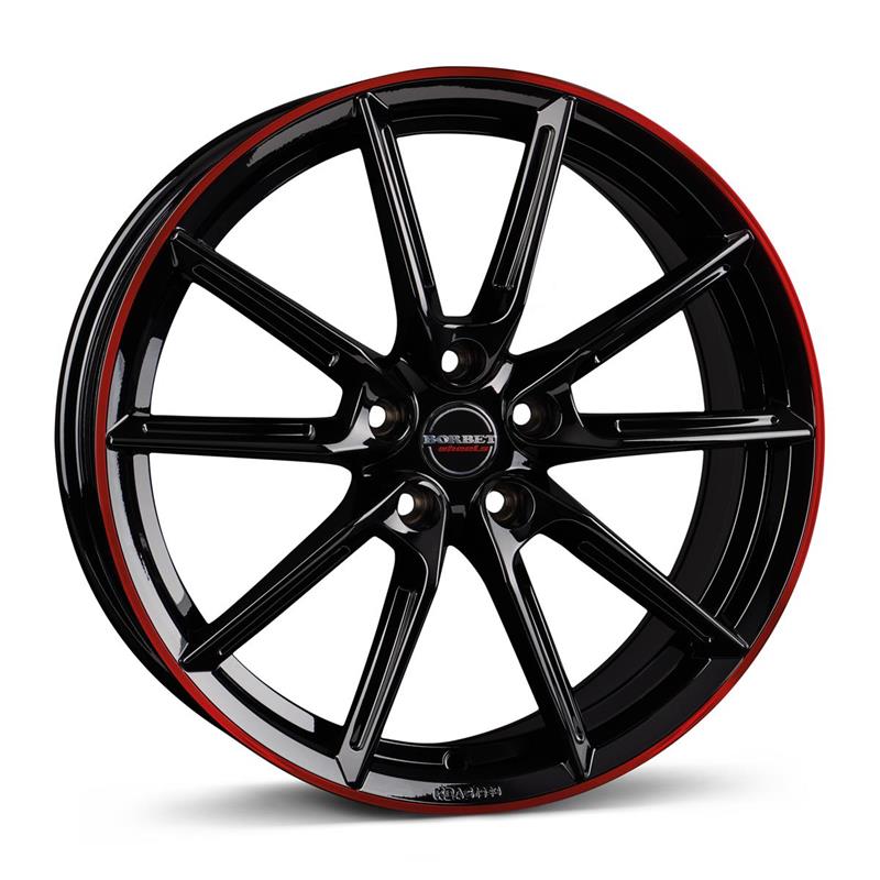 диски BORBET LX18 Black Gloss Rim Red